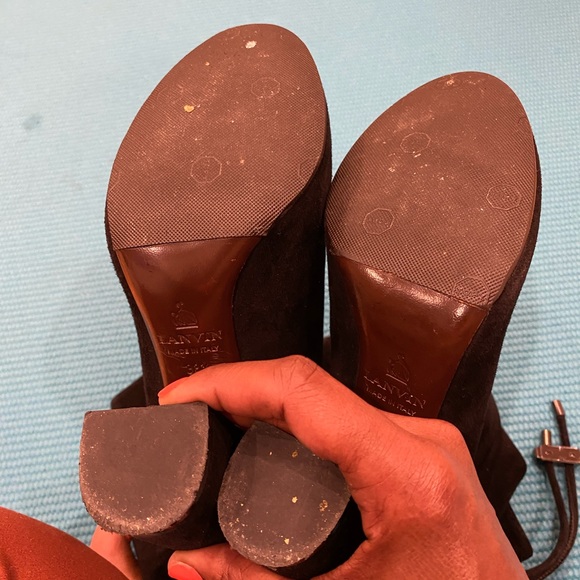 Lanvin Black Suede Drawstring Boots - Picture 8 of 11